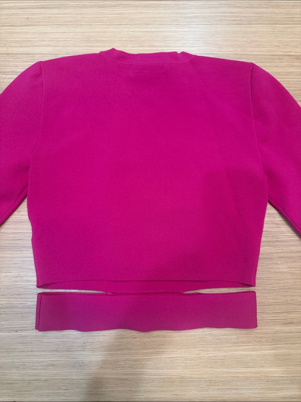 TEN by Aritzia Hot Pink Cropped Long Sleeve Top - Picture 7 of 7